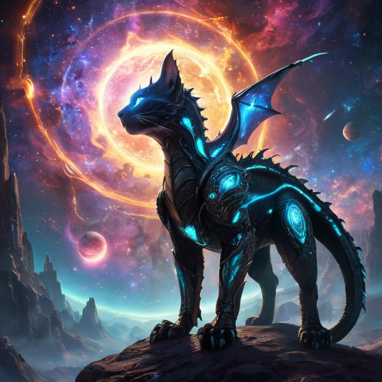 01020-571279310-A stunning scene unfolds in the depths of a vast, glowing galaxy, where sleek, cybernetically enhanced cats clad in shimmering f.png